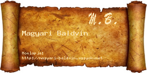 Magyari Baldvin névjegykártya